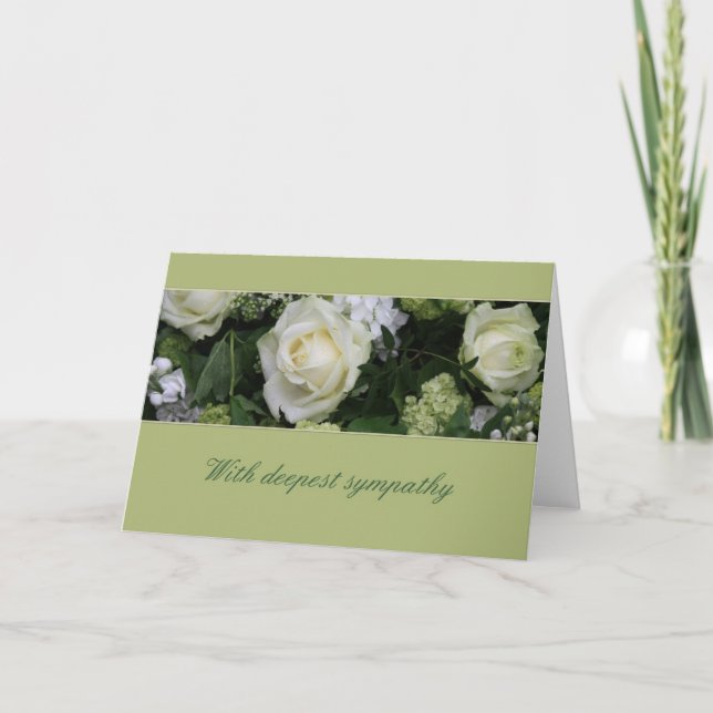 white rose sympathy card (Front)