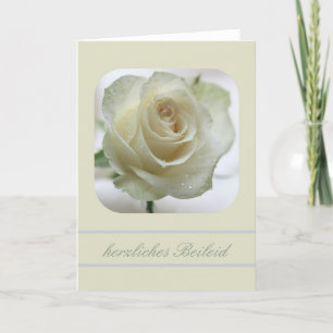 white rose  sympathy card german