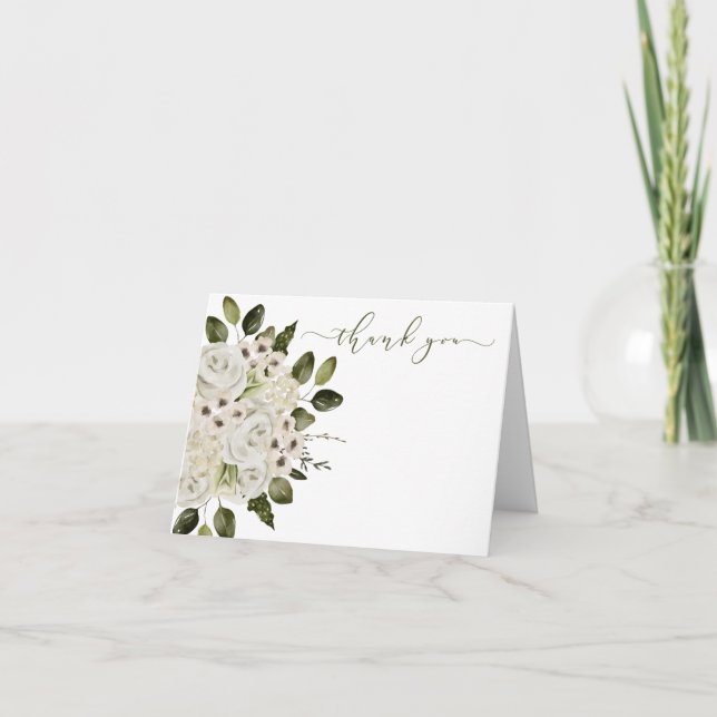 White Rose Thank You Card (Front)