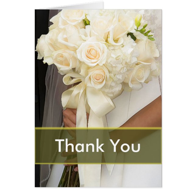 White Rose Thank You Notes Template (Front)
