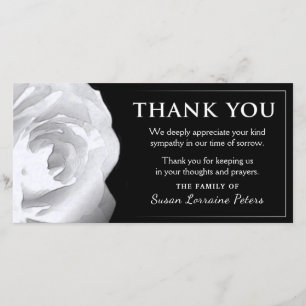 White Rose Thank You Sympathy from Family Card