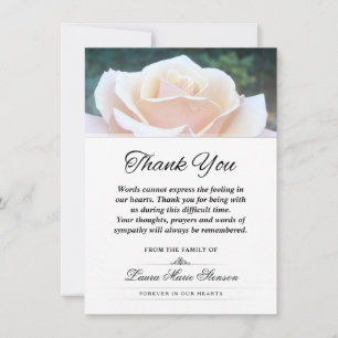 White Rose Thank You Sympathy Funeral Expression Card