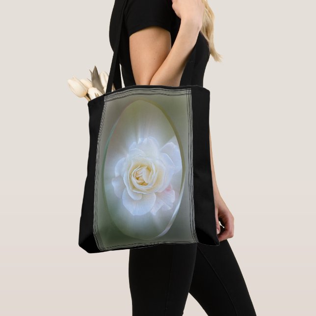 White Rose Tote Bag (Close Up)