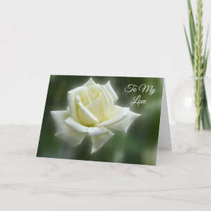 White Rose Valentine Holiday Card
