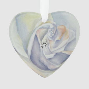 WHITE ROSE VALENTINE ORNAMENT