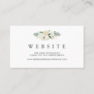 White Rose Watercolor Website Business Card