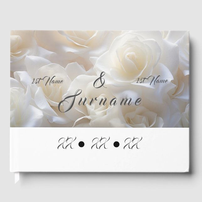 White Rose Wedding Guestbook (Front)