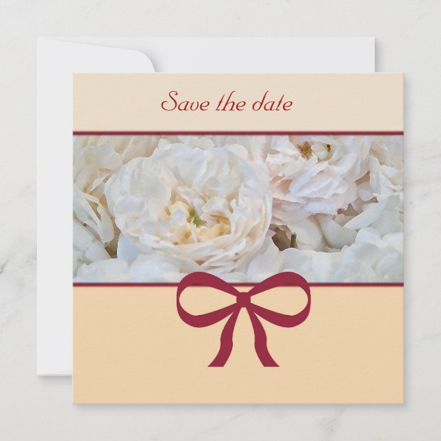 White Rose Wedding Invitation (Front)