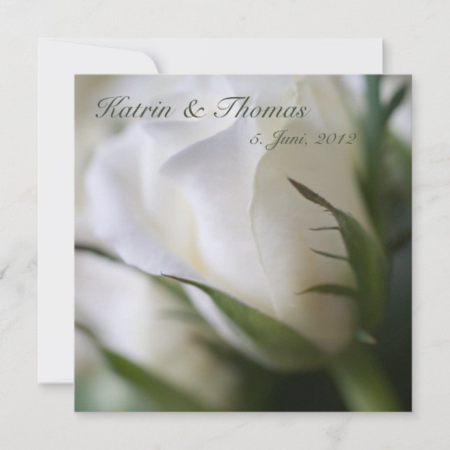 White Rose Wedding Invitation (Front)