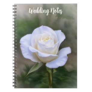 White Rose Wedding Notes or Personalised Journal