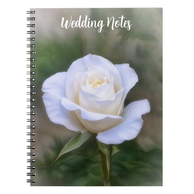 White Rose Wedding Notes or Personalised Journal  (Front)
