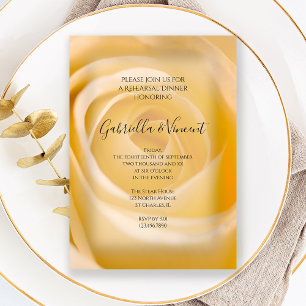 White Rose Wedding Rehearsal Dinner Invitation