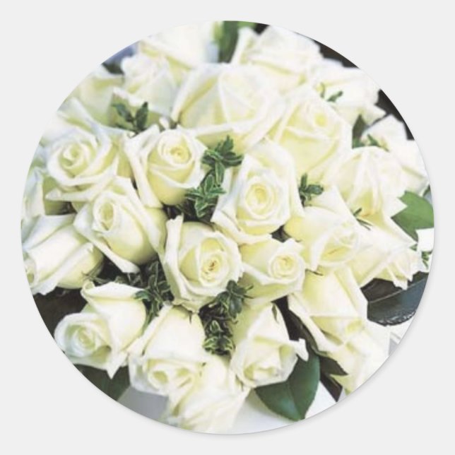 White Rose Wedding Stickers (Front)