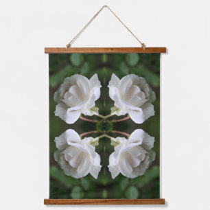 White Rose With Raindrops Abstract Hanging Tapestry