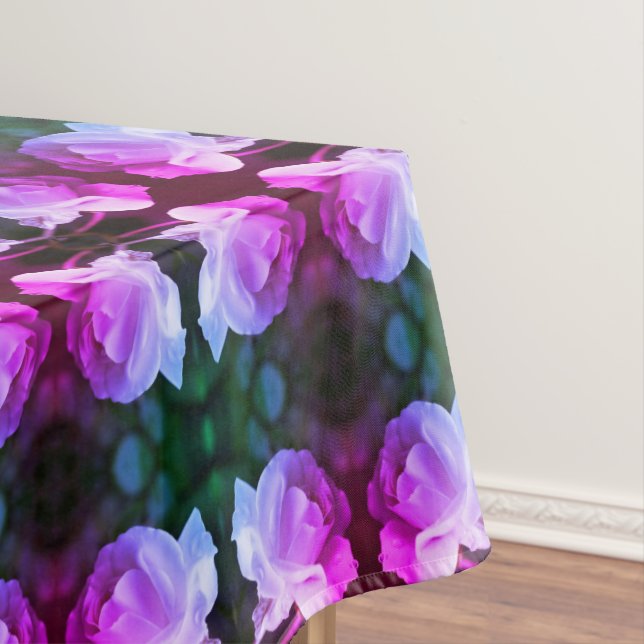 White Rose With Raindrops Abstract Tinted  Tablecloth (In Situ)