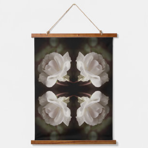 White Rose With Raindrops Abstract Vintage Hanging Tapestry