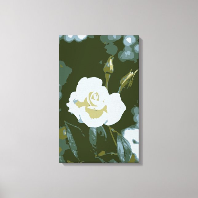 White Rose Wrapped Canvas Print (Front)