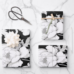 White Rose Wrapping Paper Sheet