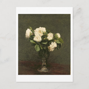 White Roses, 1875 (oil on canvas) Postcard