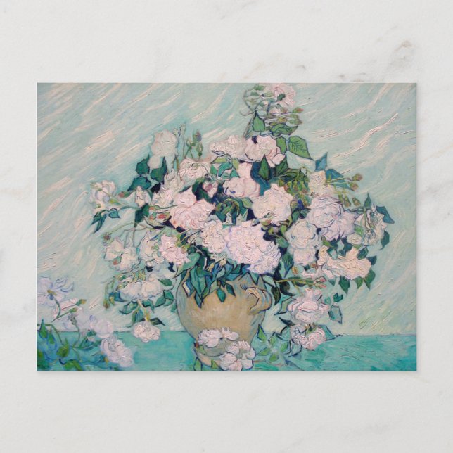 White Roses-1890-Vincent van Gogh   Invitation Postcard (Front)