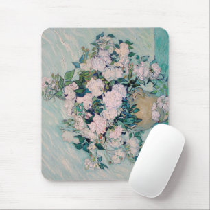 White Roses-1890-Vincent van Gogh Mouse Mat