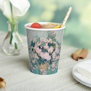White Roses-1890-Vincent van Gogh Paper Cups
