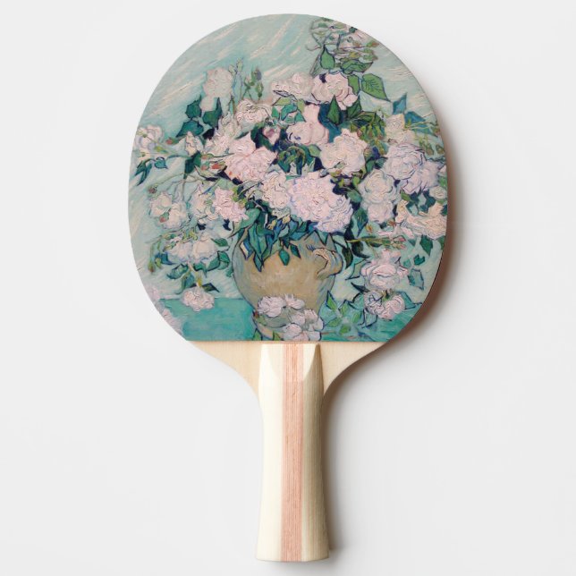 White Roses-1890-Vincent van Gogh    Ping Pong Paddle (Front)