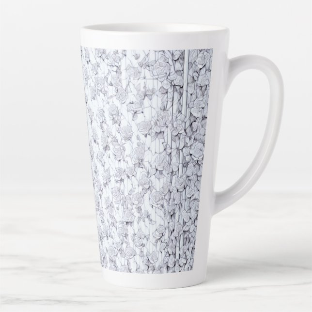 White Roses A Latte Mug (Right)