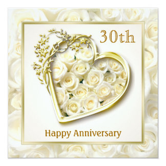  30th  Wedding  Anniversary  Invitations  Announcements 
