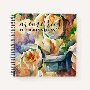 White Roses Aquarela Notebook