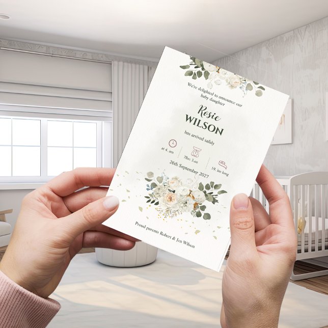 White Roses Baby Announcement (Creator Uploaded)