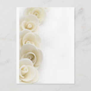 white roses background postcard