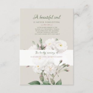 White Roses Bereavement Thank You Card