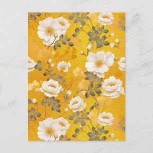White Roses Chiyogami  Postcard