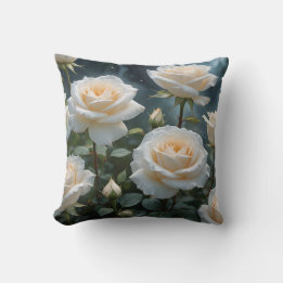 White Roses  Cushion