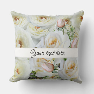 white roses cushion