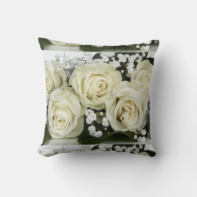 White Roses  Cushion (Front)