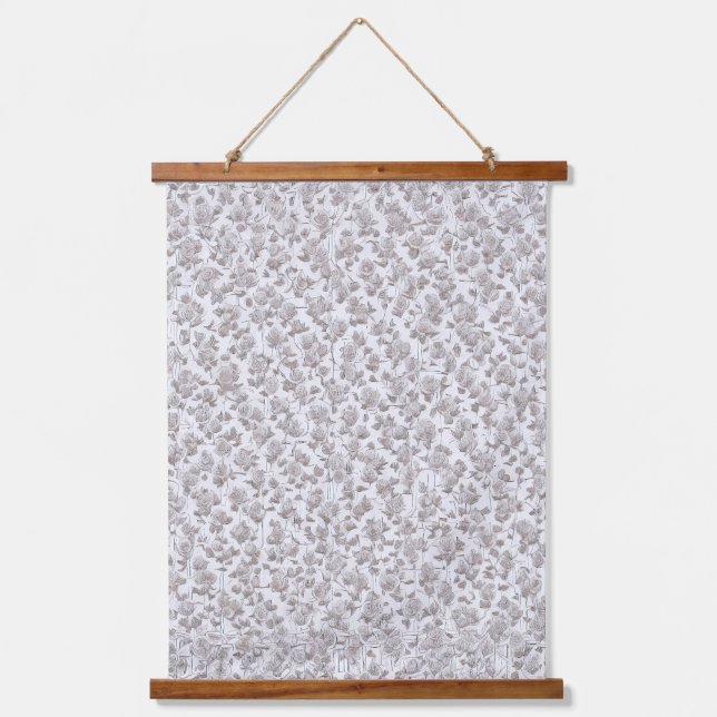 White Roses D Hanging Tapestry (Front)