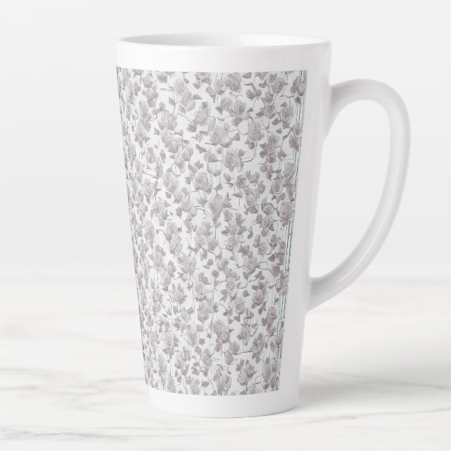 White Roses D Latte Mug (Right)