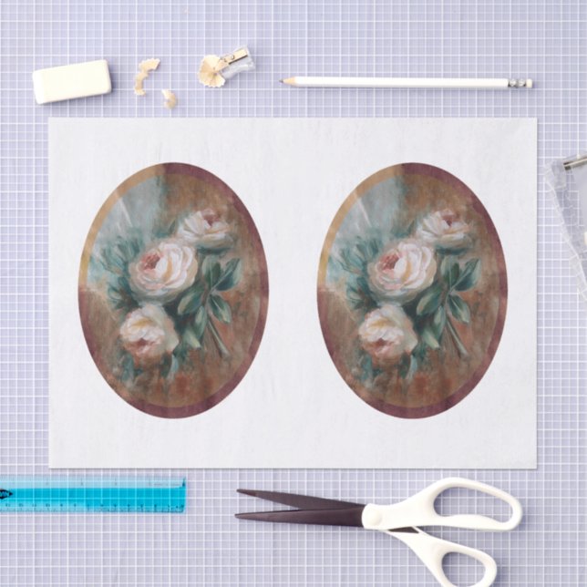 White Roses DBL Tissue Paper (Craft)