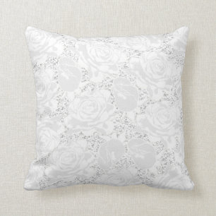 White Roses Elegant Decorative Cushion