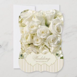 White Roses Elegant Wedding Invitation