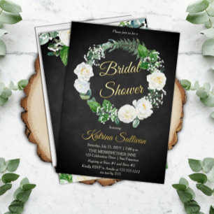 White Roses   Eucalyptus Greenery Bridal Shower  F