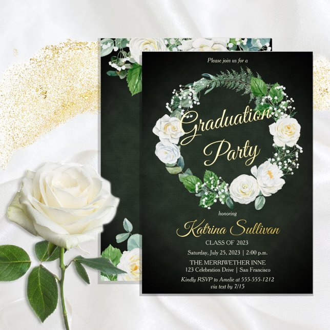 White Roses | Eucalyptus Greenery Graduation Party (Creator Uploaded)