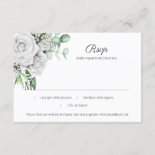 White Roses Eucalyptus Lattice RSVP