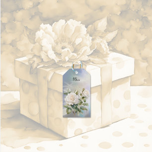 White Roses & Feather Gift Tags