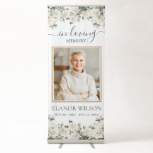 White Roses Floral Funeral Memorial Picture Photo
