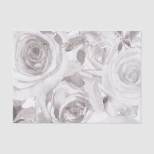 White Roses Floral Rose Modern Elegant Wedding Tissue Paper