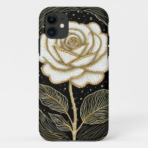 White roses flower iPhone 11 case
