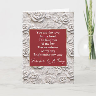 White Roses Forever Poem Card